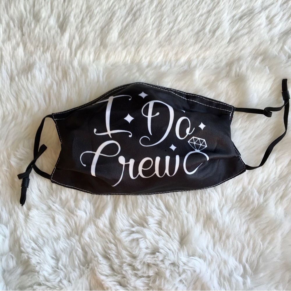 ⭐️ I Do Crew Face Mask, Black Bandanas Reusable Dustproof Adjustable Mask ⭐️